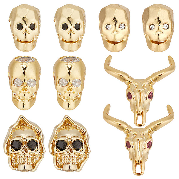 PandaHall 10pcs 5 style Brass Micro Pave Cubic Zirconia Beads, Skull & Cattle, Golden, 12~20x7.5~18x7~9.5mm, Hole: 1.5~2mm, 2pcs/style...
PandaHall 10pcs 5 style Brass Micro Pave Cubic Zirconia Beads, Skull & Cattle, Golden, 12~20x7.5~18x7~9.5mm, Hole: 1.5~2mm, 2pcs/style...