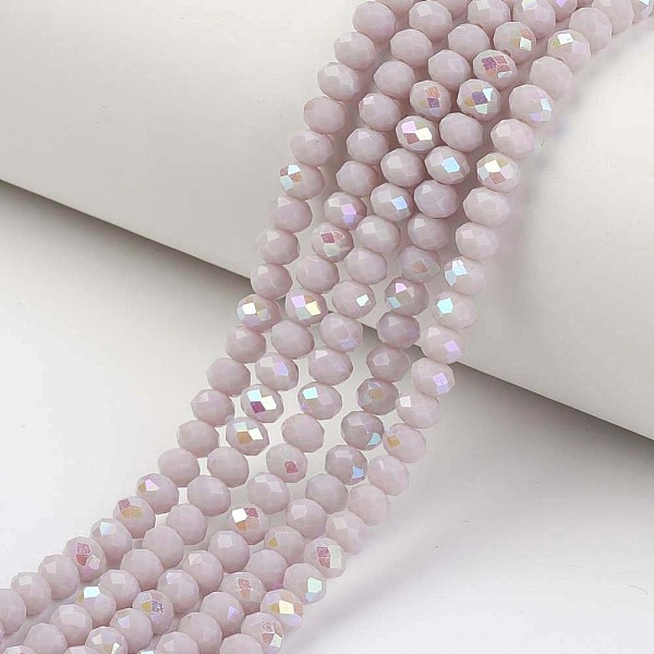 PandaHall Electroplate Opaque Solid Color Glass Beads Strands, Half Rainbow Plated, Faceted, Rondelle, Thistle, 8x6mm, Hole: 1mm, about..., Purple
PandaHall Electroplate Opaque Solid Color Glass Beads Strands, Half Rainbow Plated, Faceted, Rondelle, Thistle, 8x6mm, Hole: 1mm, about..., Purple