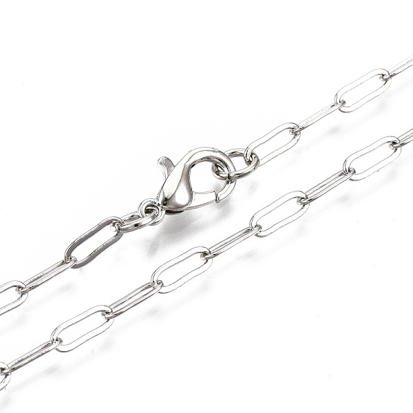 PandaHall Brass Paperclip Chains, Drawn Elongated Cable Chains Necklace Making, with Lobster Claw Clasps, Platinum, 18.11 inch(46cm) long...
PandaHall Brass Paperclip Chains, Drawn Elongated Cable Chains Necklace Making, with Lobster Claw Clasps, Platinum, 18.11 inch(46cm) long...
