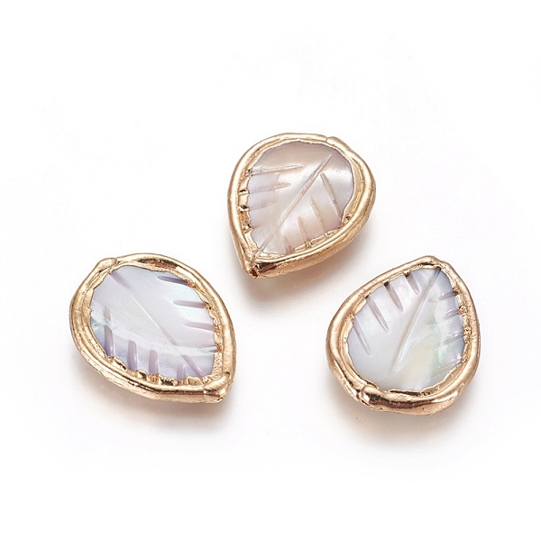 PandaHall Shell Beads, Edge Golden Plated, Leaf, Golden, 23~23.5x18x3.5~4mm, Hole: 0.8mm Other Sea Shell Leaf
PandaHall Shell Beads, Edge Golden Plated, Leaf, Golden, 23~23.5x18x3.5~4mm, Hole: 0.8mm Other Sea Shell Leaf