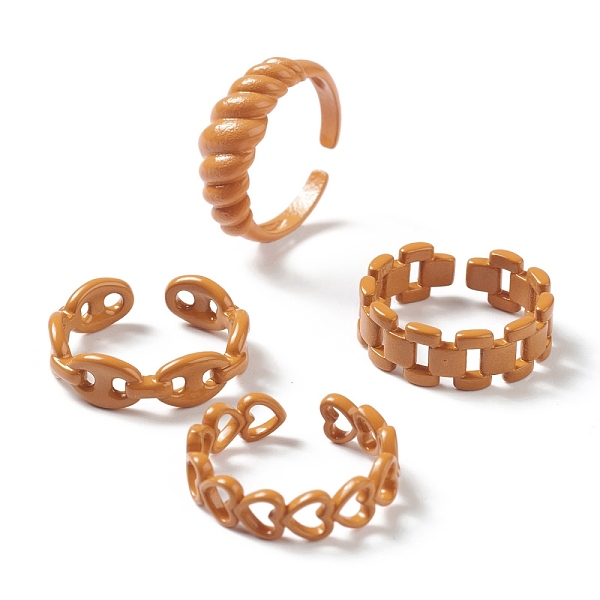 PandaHall Spray Painted Brass Cuff Rings, Open Rings, Mixed Shapes, Peru, US Size 6~7 1/4(16.5~17.5mm) Brass Brown
PandaHall Spray Painted Brass Cuff Rings, Open Rings, Mixed Shapes, Peru, US Size 6~7 1/4(16.5~17.5mm) Brass Brown