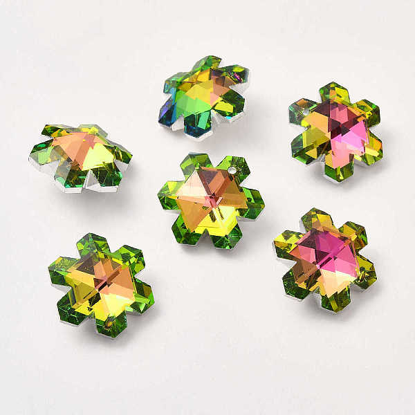 PandaHall Electroplate Transparent Glass Pendants, Back Plated, Faceted, Snowflake Charms, Yellow Green, 19.5x17x9mm, Hole: 1.2mm Glass...
PandaHall Electroplate Transparent Glass Pendants, Back Plated, Faceted, Snowflake Charms, Yellow Green, 19.5x17x9mm, Hole: 1.2mm Glass...