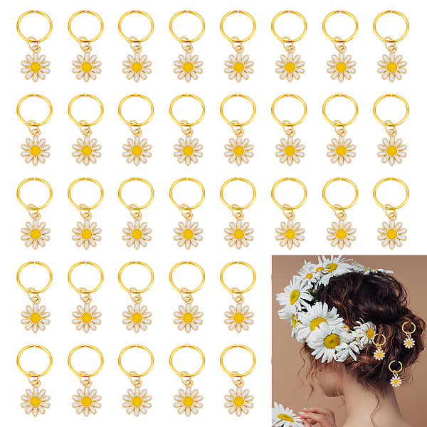 PandaHall 24Pcs Alloy Enamel & Iron Braiding Hair Pendants Decoration Clips, for Hair Styling, Daisy, Golden, 30mm Alloy Flower
PandaHall 24Pcs Alloy Enamel & Iron Braiding Hair Pendants Decoration Clips, for Hair Styling, Daisy, Golden, 30mm Alloy Flower
