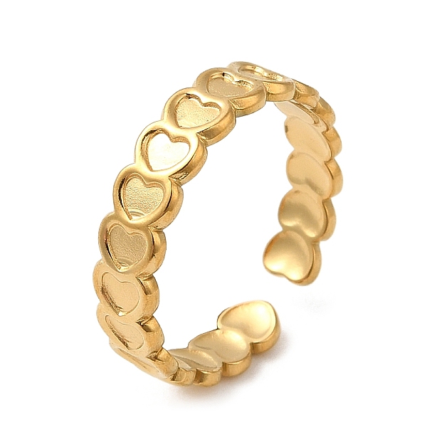 PandaHall 304 Stainless Steel Finger Rings, Open Cuff Ring for Women, Golden, Heart, US Size 7 1/4(17.5mm), 5mm 304 Stainless Steel Heart
PandaHall 304 Stainless Steel Finger Rings, Open Cuff Ring for Women, Golden, Heart, US Size 7 1/4(17.5mm), 5mm 304 Stainless Steel Heart