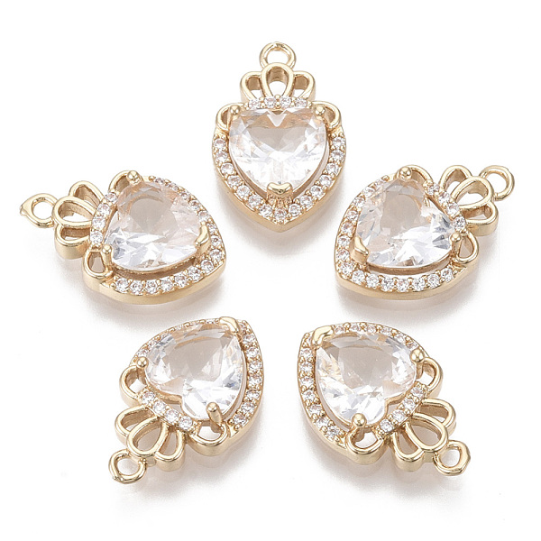 PandaHall Glass Pendants, with Micro Pave Cubic Zirconia and Brass Open Back Settings, Faceted, Heart with Crown, Light Gold, Clear...
PandaHall Glass Pendants, with Micro Pave Cubic Zirconia and Brass Open Back Settings, Faceted, Heart with Crown, Light Gold, Clear...