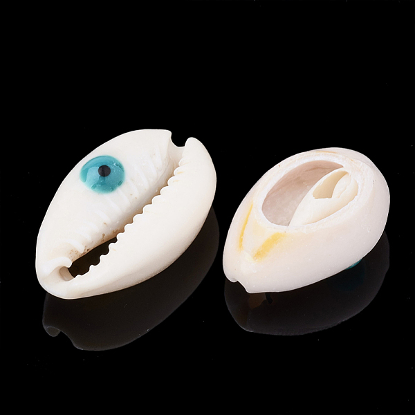 PandaHall Natural Cowrie Shell Beads, with Enamel, No Hole/Undrilled, Evil Eye, Sea Green, 20~25x14~16x5~7mm Cowrie Shell Shell Shape Green
PandaHall Natural Cowrie Shell Beads, with Enamel, No Hole/Undrilled, Evil Eye, Sea Green, 20~25x14~16x5~7mm Cowrie Shell Shell Shape Green