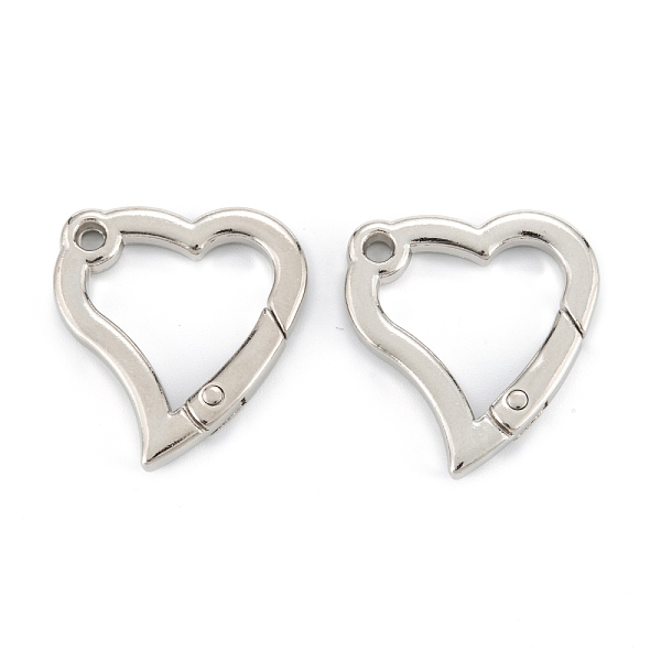 PandaHall Zinc Alloy Spring Gate Rings, Heart Rings, Platinum, 31x29x4mm, Hole: 3mm Alloy
PandaHall Zinc Alloy Spring Gate Rings, Heart Rings, Platinum, 31x29x4mm, Hole: 3mm Alloy