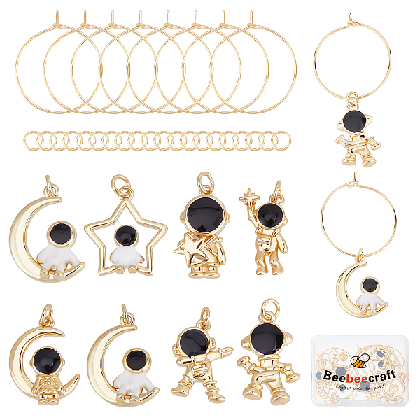 PandaHall Beebeecraft 1 Box 36Pcs 8 Styles Wine Glass Charm Making Kit Including 18K Gold Plated Open Jump Ring Earring Beading Hoop with..., Black
PandaHall Beebeecraft 1 Box 36Pcs 8 Styles Wine Glass Charm Making Kit Including 18K Gold Plated Open Jump Ring Earring Beading Hoop with..., Black