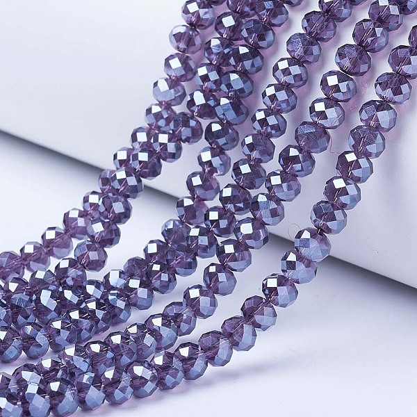 PandaHall Electroplate Glass Beads Strands, Pearl Luster Plated, Faceted, Rondelle, Slate Blue, 4x3mm, Hole: 0.4mm, about 113~115pcs/strand...
PandaHall Electroplate Glass Beads Strands, Pearl Luster Plated, Faceted, Rondelle, Slate Blue, 4x3mm, Hole: 0.4mm, about 113~115pcs/strand...