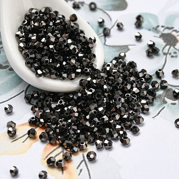PandaHall Full Plated Electroplate Glass Beads, Faceted Bicone, Black, 2x2mm, Hole: 0.7mm, about 720pcs/bag Glass Bicone Black
PandaHall Full Plated Electroplate Glass Beads, Faceted Bicone, Black, 2x2mm, Hole: 0.7mm, about 720pcs/bag Glass Bicone Black