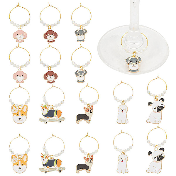 PandaHall 16Pcs 8 Styles Brass Wine Glass Charms, with Glass Beads and Alloy Enamel Pendants, Mixed Color, 49~65mm, 2pcs/style Alloy Dog..., Multicolor
PandaHall 16Pcs 8 Styles Brass Wine Glass Charms, with Glass Beads and Alloy Enamel Pendants, Mixed Color, 49~65mm, 2pcs/style Alloy Dog..., Multicolor