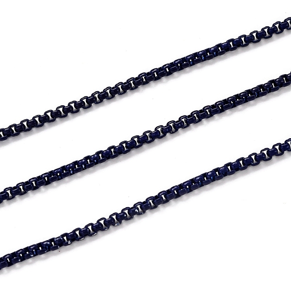 PandaHall Spray Painted Brass Box Chains, Venetian Chains, with Spool, Unwelded, Dark Blue, 2x2.5x2.5mm Brass
PandaHall Spray Painted Brass Box Chains, Venetian Chains, with Spool, Unwelded, Dark Blue, 2x2.5x2.5mm Brass