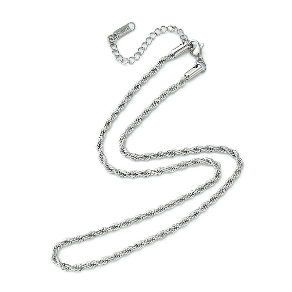 PandaHall 304 Stainless Steel Rope Chain Necklace for Men Women, Stainless Steel Color, 15.98 inch(40.6cm) 304 Stainless Steel
PandaHall 304 Stainless Steel Rope Chain Necklace for Men Women, Stainless Steel Color, 15.98 inch(40.6cm) 304 Stainless Steel