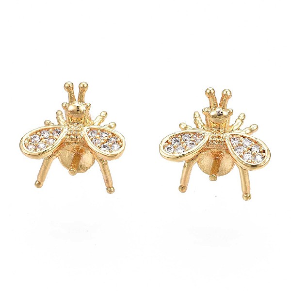 PandaHall Brass Micro Pave Cubic Zirconia Stud Earring Findings, with 925 Sterling Silver Pins, for Half Drilled Bead, Nickel Free, Mosquito..., Clear
PandaHall Brass Micro Pave Cubic Zirconia Stud Earring Findings, with 925 Sterling Silver Pins, for Half Drilled Bead, Nickel Free, Mosquito..., Clear