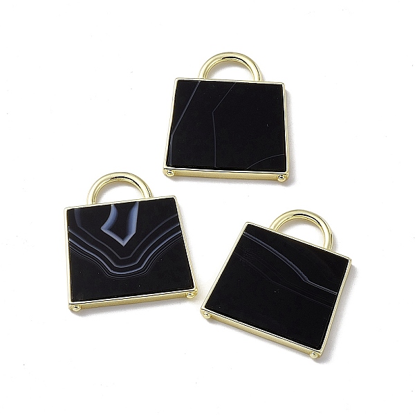 PandaHall Natural Black Agate Pendants, Handbag Charms, with Rack Plating Golden Tone Brass Findings, Cadmium Free & Lead Free, 34x29.5x3mm...
PandaHall Natural Black Agate Pendants, Handbag Charms, with Rack Plating Golden Tone Brass Findings, Cadmium Free & Lead Free, 34x29.5x3mm...