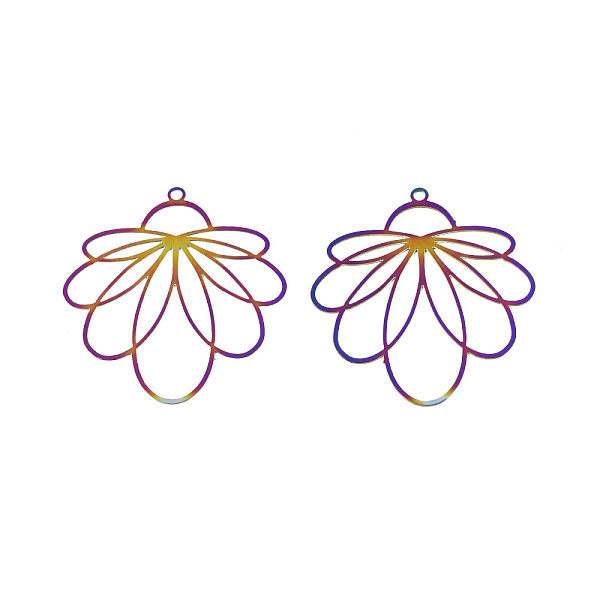 PandaHall 201 Stainless Steel Pendants, Etched Metal Embellishments, Flower, Rainbow Color, 34x31x0.3mm, Hole: 1.5mm 201 Stainless Steel...
PandaHall 201 Stainless Steel Pendants, Etched Metal Embellishments, Flower, Rainbow Color, 34x31x0.3mm, Hole: 1.5mm 201 Stainless Steel...