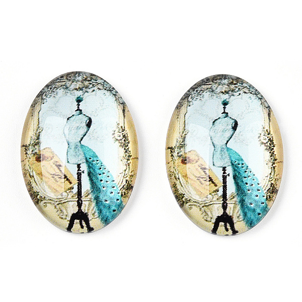 PandaHall Glass Cabochons, with European Style Pattern, Oval, Dark Turquoise, 25x18x6mm Glass Oval
PandaHall Glass Cabochons, with European Style Pattern, Oval, Dark Turquoise, 25x18x6mm Glass Oval