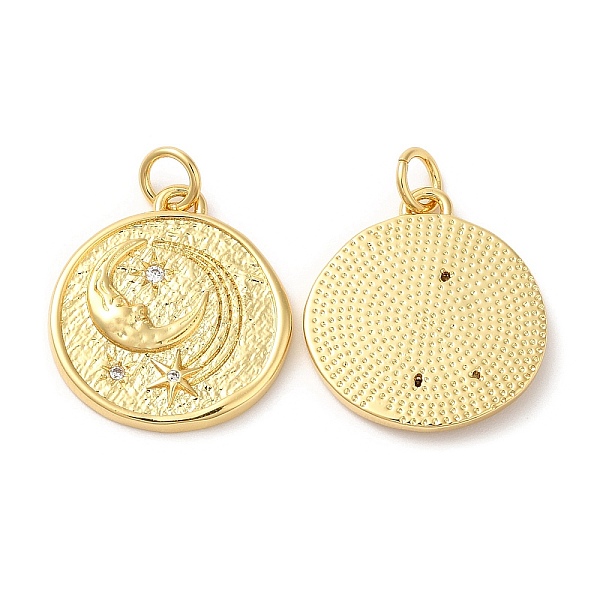 PandaHall Brass Micro Pave Cubic Zirconia Pendants, with Jump Ring, Lead Free & Cadmium Free, Flat Round with Moon & Star, Real 18K Gold..., Clear
PandaHall Brass Micro Pave Cubic Zirconia Pendants, with Jump Ring, Lead Free & Cadmium Free, Flat Round with Moon & Star, Real 18K Gold..., Clear