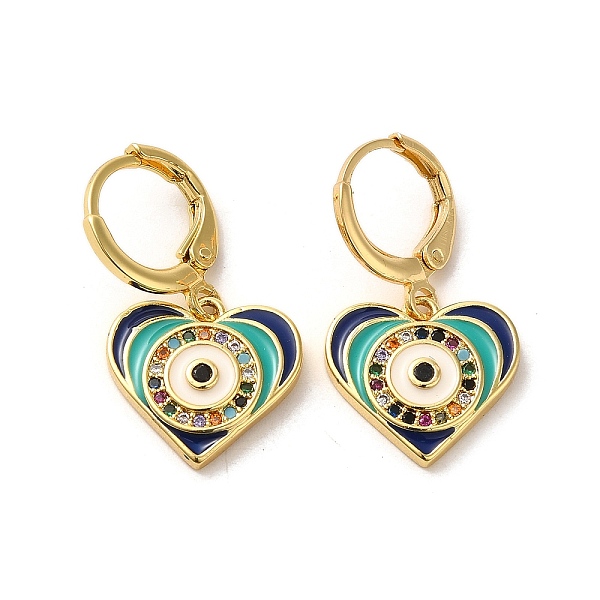PandaHall Evil Eye Real 18K Gold Plated Brass Dangle Leverback Earrings, with Enamel and Cubic Zirconia, Heart, 27x15mm Cubic Zirconia Heart..., Multicolor
PandaHall Evil Eye Real 18K Gold Plated Brass Dangle Leverback Earrings, with Enamel and Cubic Zirconia, Heart, 27x15mm Cubic Zirconia Heart..., Multicolor