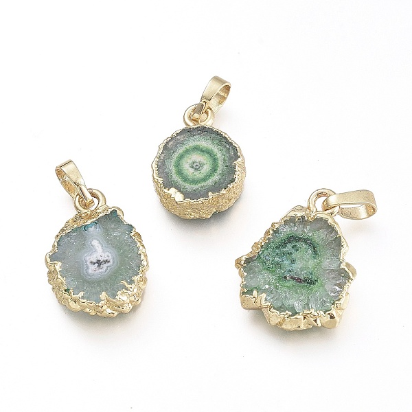 PandaHall Electroplated Natural Agate Pendants, with Brass Findings, Dyed, Flat Round, Green, Golden, 17~23.5x13~18x5~6mm, Hole: 6x3mm...
PandaHall Electroplated Natural Agate Pendants, with Brass Findings, Dyed, Flat Round, Green, Golden, 17~23.5x13~18x5~6mm, Hole: 6x3mm...