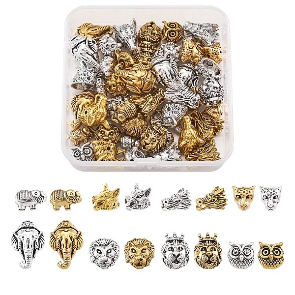 PandaHall Tibetan Style Alloy Beads, Tibetan Style Alloy Beads, Lion, Wolf, Elephant, Owl, 3d Dragon Head, Mixed Color, 7.4x7.2x1.7cm...
PandaHall Tibetan Style Alloy Beads, Tibetan Style Alloy Beads, Lion, Wolf, Elephant, Owl, 3d Dragon Head, Mixed Color, 7.4x7.2x1.7cm...