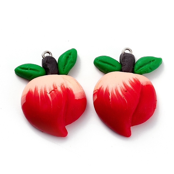 PandaHall Handmade Polymer Clay Pendants, with Platinum Tone Iron Findings, Peach, Red, 34x22.5x10.5mm, Hole: 1.8mm Polymer Clay Fruit Red
PandaHall Handmade Polymer Clay Pendants, with Platinum Tone Iron Findings, Peach, Red, 34x22.5x10.5mm, Hole: 1.8mm Polymer Clay Fruit Red