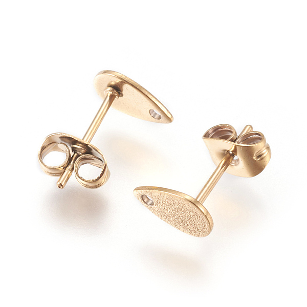 PandaHall Ion Plating(IP) 304 Stainless Steel Stud Earring Findings for Dangle Charms, Textured teardrop, Golden, teardrop,: 8x5mm, Hole...
PandaHall Ion Plating(IP) 304 Stainless Steel Stud Earring Findings for Dangle Charms, Textured teardrop, Golden, teardrop,: 8x5mm, Hole...