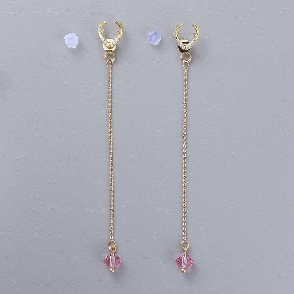 PandaHall Stud Earrings, with Bicone Austrian Crystal Beads, Plastic & Brass Ear Nuts, Real 18K Gold Plated Brass Cubic Zirconia Ear Stud..., Pink
PandaHall Stud Earrings, with Bicone Austrian Crystal Beads, Plastic & Brass Ear Nuts, Real 18K Gold Plated Brass Cubic Zirconia Ear Stud..., Pink