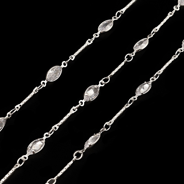 PandaHall Brass Horse Eye Link Chains, with Clear Cubic Zirconia Beaded, Unwelded, with Spool, Silver, 14x4.5x2mm Brass+Cubic Zirconia
PandaHall Brass Horse Eye Link Chains, with Clear Cubic Zirconia Beaded, Unwelded, with Spool, Silver, 14x4.5x2mm Brass+Cubic Zirconia