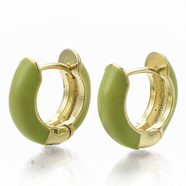 PandaHall Brass Huggie Hoop Earrings, with Enamel, Real 18K Gold Plated, Yellow Green, 14x15x5mm, Pin: 1x1mm Brass Green
PandaHall Brass Huggie Hoop Earrings, with Enamel, Real 18K Gold Plated, Yellow Green, 14x15x5mm, Pin: 1x1mm Brass Green