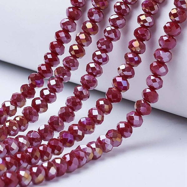 PandaHall Electroplate Glass Beads Strands, Opaque Solid Color, AB Color Plated, Faceted, Rondelle, Brown, 2.5x2mm, Hole: 0.4mm, about...
PandaHall Electroplate Glass Beads Strands, Opaque Solid Color, AB Color Plated, Faceted, Rondelle, Brown, 2.5x2mm, Hole: 0.4mm, about...