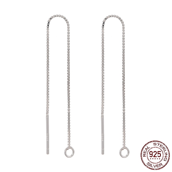 PandaHall 925 Sterling Silver Ear Stud Findings, with 925 Stamp, Ear Thread, with Box Chain, Silver, 80x1mm, Hole: 1mm, Pin: 0.8mm Sterling...
PandaHall 925 Sterling Silver Ear Stud Findings, with 925 Stamp, Ear Thread, with Box Chain, Silver, 80x1mm, Hole: 1mm, Pin: 0.8mm Sterling...