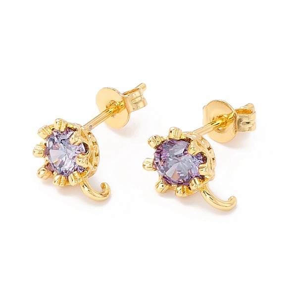PandaHall Rack Plating Brass Cubic Zirconia Stud Earrings Findings, Real 18K Gold Plated, with Hook, Cadmium Free & Lead Free, Crown, Purple...
PandaHall Rack Plating Brass Cubic Zirconia Stud Earrings Findings, Real 18K Gold Plated, with Hook, Cadmium Free & Lead Free, Crown, Purple...