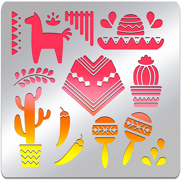 PandaHall BENECREAT Mexican Elements Metal Stencil, Square Stainless Steel Clothes Hats Cactus Template Stencil for Scrapbooking Engraving...
PandaHall BENECREAT Mexican Elements Metal Stencil, Square Stainless Steel Clothes Hats Cactus Template Stencil for Scrapbooking Engraving...