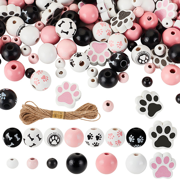 PandaHall Olycraft 305Pcs 15 Styles Spray Painted Dog Paw Print Wood Beads, for Jewelry Making, Round & Paw Print Shape with 1 Bundle Jute..., Multicolor
PandaHall Olycraft 305Pcs 15 Styles Spray Painted Dog Paw Print Wood Beads, for Jewelry Making, Round & Paw Print Shape with 1 Bundle Jute..., Multicolor