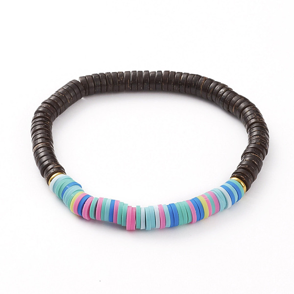 PandaHall Polymer Clay Heishi Beads Stretch Bracelets, with Natural Coconut Beads and Golden Plated Brass Beads, Disc/Flat Round, Colorful...
PandaHall Polymer Clay Heishi Beads Stretch Bracelets, with Natural Coconut Beads and Golden Plated Brass Beads, Disc/Flat Round, Colorful...