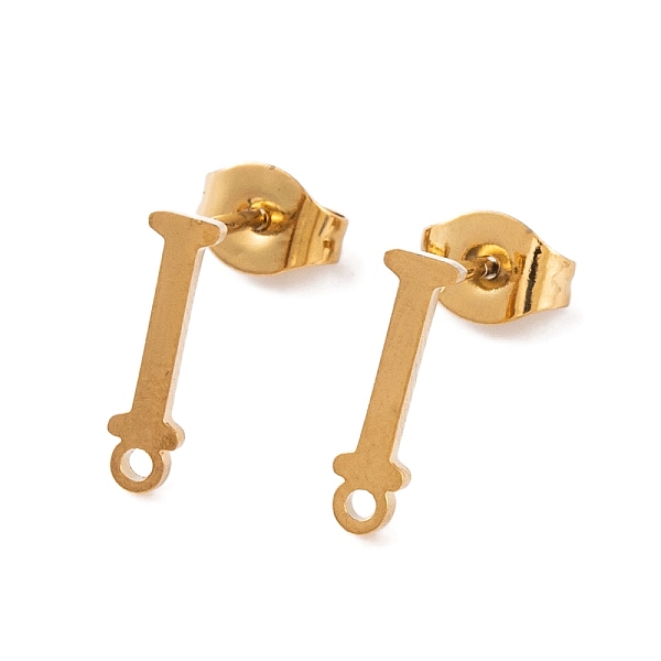 PandaHall Ion Plating(IP) 304 Stainless Steel Stud Earrings, for Women, Letter I, 11.5x3mm, Hole: 1mm, Pin: 0.7mm 304 Stainless Steel Letter...
PandaHall Ion Plating(IP) 304 Stainless Steel Stud Earrings, for Women, Letter I, 11.5x3mm, Hole: 1mm, Pin: 0.7mm 304 Stainless Steel Letter...