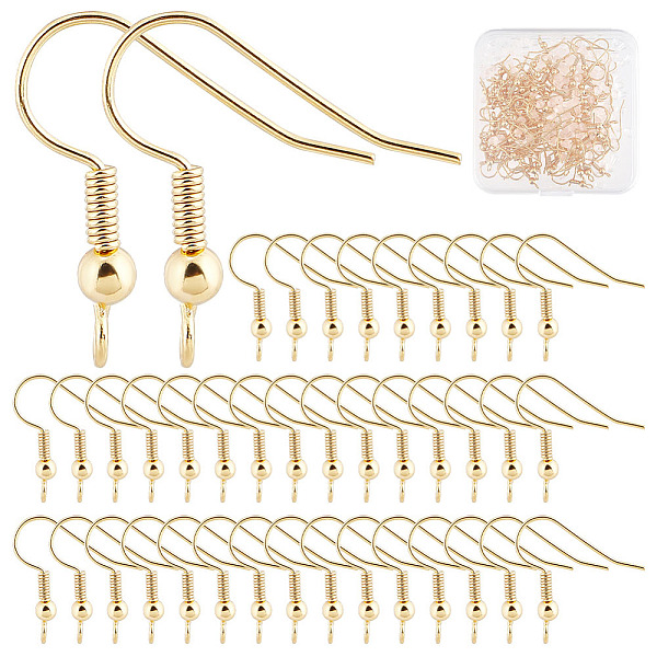 PandaHall CREATCABIN 110Pcs Brass French Hooks with Coil and Ball, with Vertical Loops and 220Pcs Plastic Ear Nuts, Real 18K Gold Plated...
PandaHall CREATCABIN 110Pcs Brass French Hooks with Coil and Ball, with Vertical Loops and 220Pcs Plastic Ear Nuts, Real 18K Gold Plated...