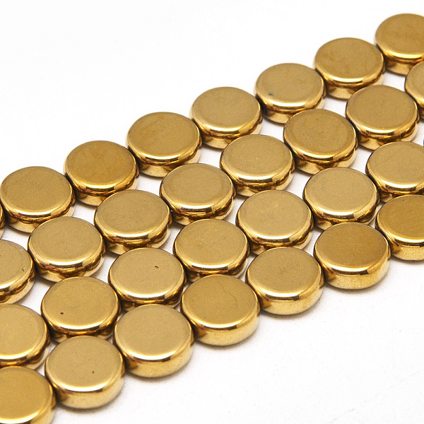 PandaHall Electroplate Non-magnetic Synthetic Hematite Beads Strands, Flat Round, Golden Plated, 10x4mm, Hole: 1mm, about 44pcs/strand, 16.1...
PandaHall Electroplate Non-magnetic Synthetic Hematite Beads Strands, Flat Round, Golden Plated, 10x4mm, Hole: 1mm, about 44pcs/strand, 16.1...
