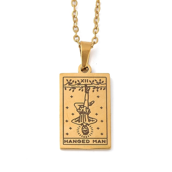 PandaHall Tarot Theme 304 Stainless Steel Pendant Nacklaces For Women, Cable Chain Necklaces, Real 18K Gold Plated, Hanged Man, 455mm...
PandaHall Tarot Theme 304 Stainless Steel Pendant Nacklaces For Women, Cable Chain Necklaces, Real 18K Gold Plated, Hanged Man, 455mm...
