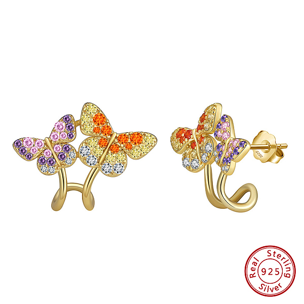 PandaHall 925 Sterling Silver Micro Pave Cubic Zirconia Stud Earrings, Butterfly, Colorful, Real 14K Gold Plated, 16x20.5mm Sterling Silver...
PandaHall 925 Sterling Silver Micro Pave Cubic Zirconia Stud Earrings, Butterfly, Colorful, Real 14K Gold Plated, 16x20.5mm Sterling Silver...