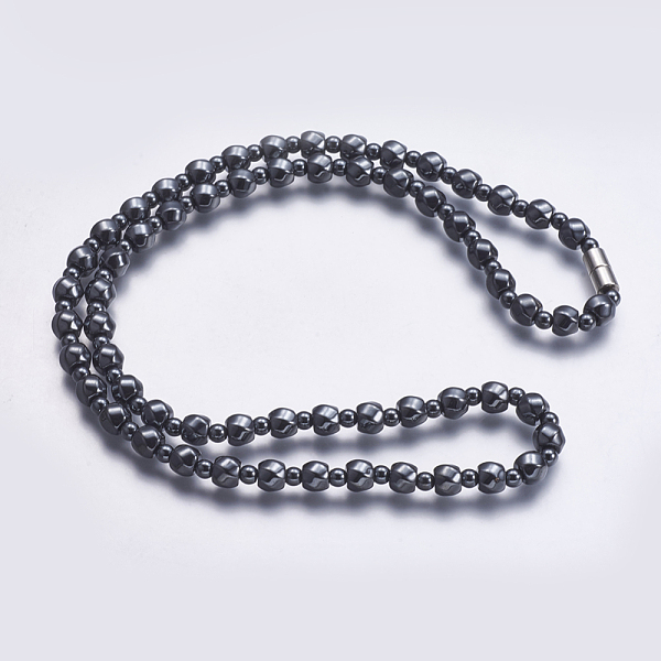 PandaHall Non-magnetic Synthetic Hematite Beaded Necklaces, with Magnetic Clasps, Twist & Round, 24 inch(61cm) Non-magnetic Hematite
PandaHall Non-magnetic Synthetic Hematite Beaded Necklaces, with Magnetic Clasps, Twist & Round, 24 inch(61cm) Non-magnetic Hematite