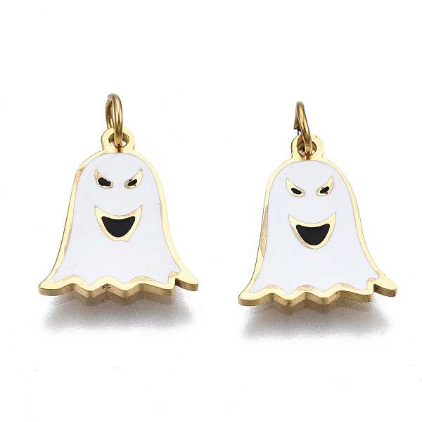 PandaHall 316 Surgical Stainless Steel Enamel Charms, with Jump Rings, for Halloween, Ghost, White, Real 14K Gold Plated, 12x9.5x1mm, Jump...
PandaHall 316 Surgical Stainless Steel Enamel Charms, with Jump Rings, for Halloween, Ghost, White, Real 14K Gold Plated, 12x9.5x1mm, Jump...