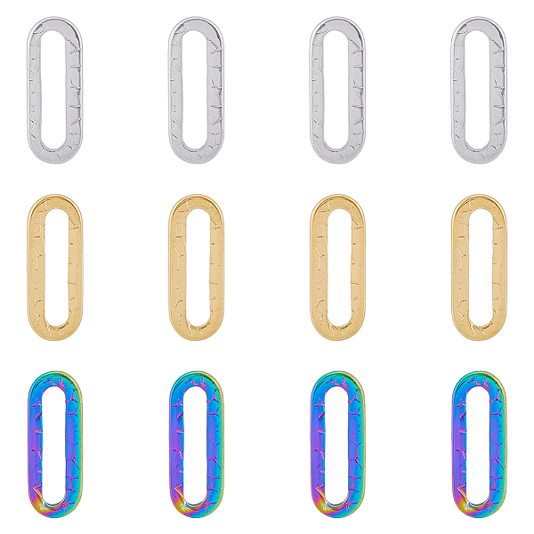 PandaHall DICOSMETIC 36Pcs 3 Colors 304 Stainless Steel Linking Ring, Textured, Oval, Mixed Color, 20x7.5x1.5mm, Inner Diameter: 15x3mm...
PandaHall DICOSMETIC 36Pcs 3 Colors 304 Stainless Steel Linking Ring, Textured, Oval, Mixed Color, 20x7.5x1.5mm, Inner Diameter: 15x3mm...