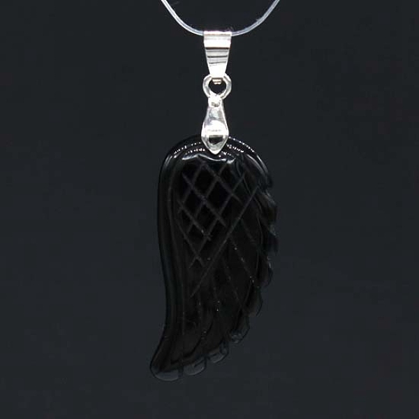 PandaHall Natural Black Onyx Pendants, with Platinum Tone Brass Findings, Dyed & Heated, Wing, 35x17mm Black Onyx Wing
PandaHall Natural Black Onyx Pendants, with Platinum Tone Brass Findings, Dyed & Heated, Wing, 35x17mm Black Onyx Wing