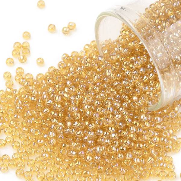 PandaHall TOHO Round Seed Beads, Japanese Seed Beads, (162) Transparent AB Light Amber, 11/0, 2.2mm, Hole: 0.8mm, about 5555pcs/50g Glass..., Gold
PandaHall TOHO Round Seed Beads, Japanese Seed Beads, (162) Transparent AB Light Amber, 11/0, 2.2mm, Hole: 0.8mm, about 5555pcs/50g Glass..., Gold