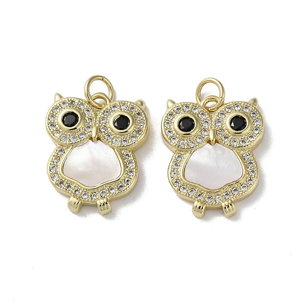 PandaHall Brass Micro Pave Cubic Zirconia Pendants, with Shell, Real 18K Gold Plated, Owl, 18x14.5x3.5mm, Hole: 3mm Brass+Cubic..., Clear
PandaHall Brass Micro Pave Cubic Zirconia Pendants, with Shell, Real 18K Gold Plated, Owl, 18x14.5x3.5mm, Hole: 3mm Brass+Cubic..., Clear