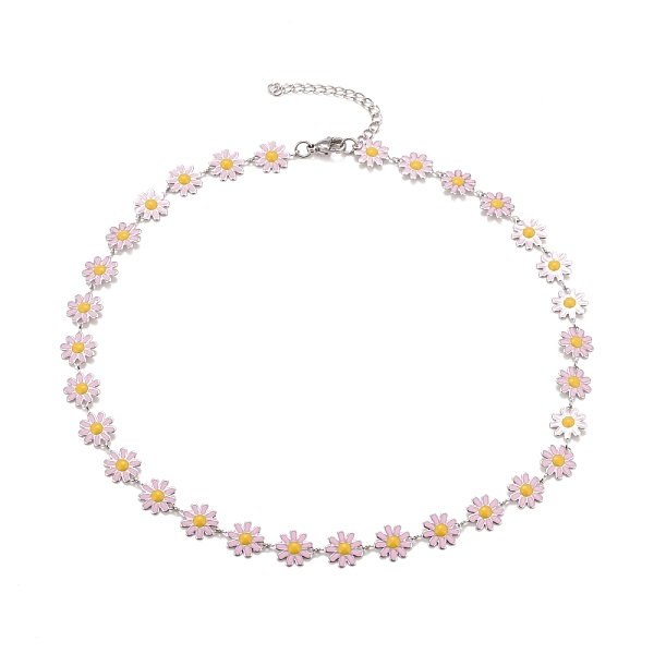 PandaHall Enamel Daisy Link Chain Necklace, Vacuum Plating 304 Stainless Steel Jewelry for Women, Stainless Steel Color, Pink, 16.3 inch...
PandaHall Enamel Daisy Link Chain Necklace, Vacuum Plating 304 Stainless Steel Jewelry for Women, Stainless Steel Color, Pink, 16.3 inch...