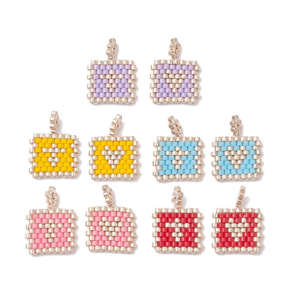 PandaHall 2Pcs Handmade MIYUKI Round Rocailles Seed Loom Pattern, Rectangle Pendants, Mixed Color, 17.5x13.5x1.5mm, Hole: 1.2mm Glass..., Multicolor
PandaHall 2Pcs Handmade MIYUKI Round Rocailles Seed Loom Pattern, Rectangle Pendants, Mixed Color, 17.5x13.5x1.5mm, Hole: 1.2mm Glass..., Multicolor