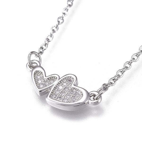 PandaHall Brass Micro Pave Clear Cubic Zirconia Pendant Necklaces, with 304 Stainless Steel Cable Chains, Heart, Stainless Steel Color, 18.5...
PandaHall Brass Micro Pave Clear Cubic Zirconia Pendant Necklaces, with 304 Stainless Steel Cable Chains, Heart, Stainless Steel Color, 18.5...